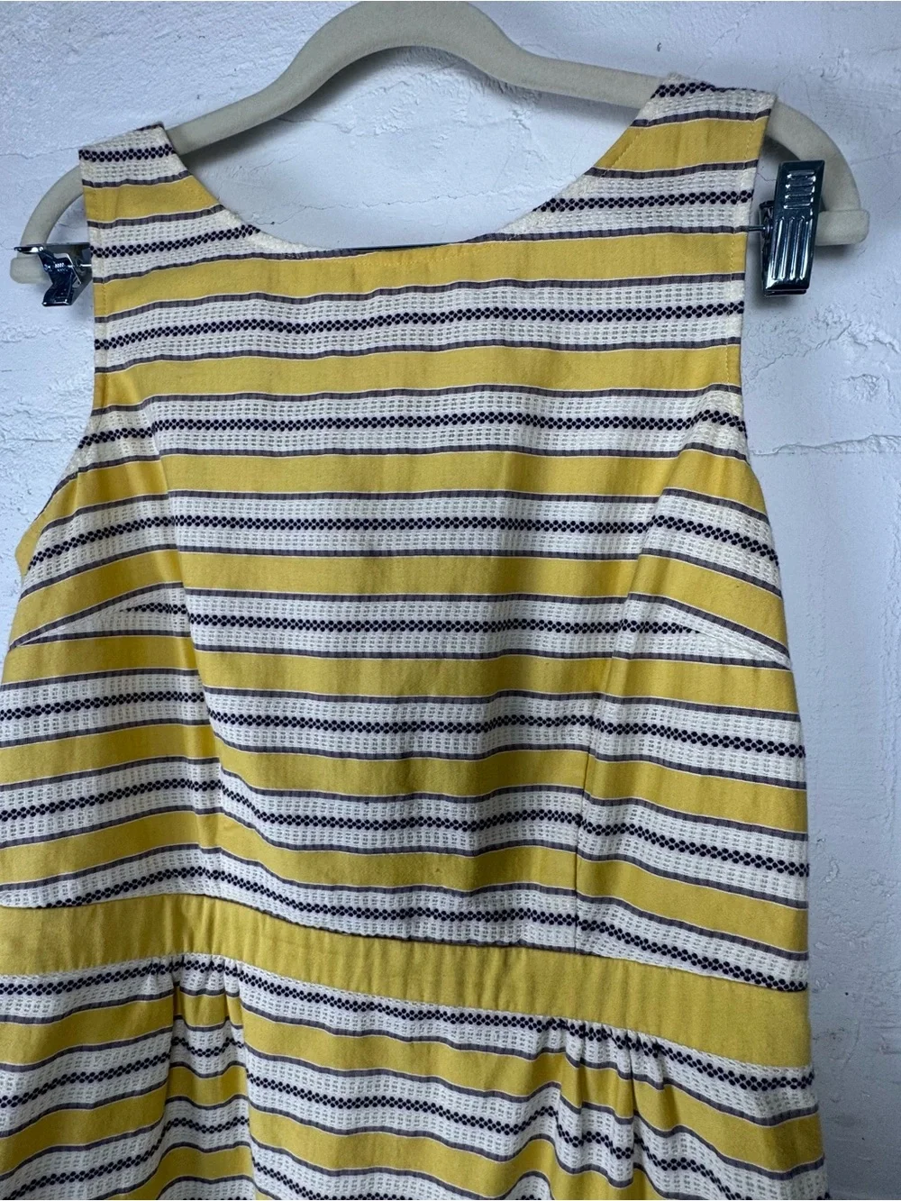 Boden Grace Yellow Purple Stripe Sheath Dress‎ sz Sleeveless Summer US 10 L